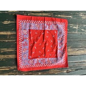 Color Fast Cotton RN14193 Sailing Boat Anchor Wheel Red Bandana Hankie Sailboat